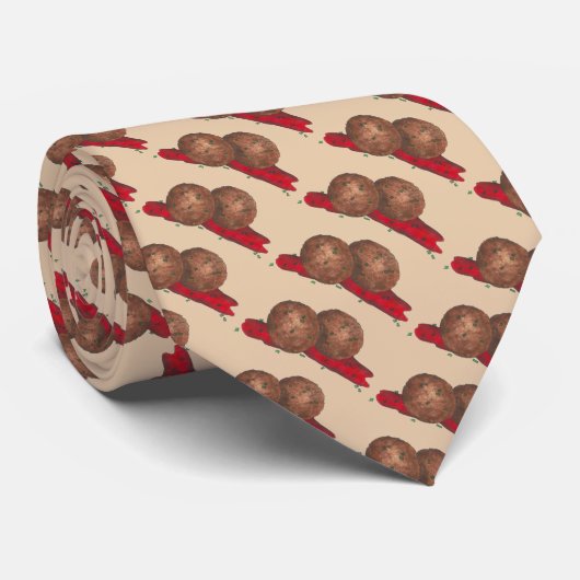 食べ物イタリアンミートボールミートボールマリナラタイ ネクタイ (ロール)