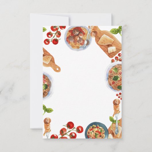 食べ物イタリアン小さなミートボール赤ちゃんシャワーありがとう サンキューカード (裏面)