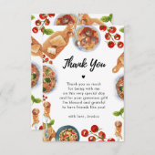 食べ物イタリアン小さなミートボール赤ちゃんシャワーありがとう サンキューカード (正面/裏面)