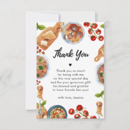 食べ物イタリアン小さなミートボール赤ちゃんシャワーありがとう サンキューカード