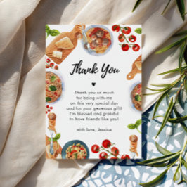 食べ物イタリアン小さなミートボール赤ちゃんシャワーありがとう サンキューカード