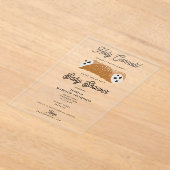 食べ物イタリアン聖カノーリ赤ちゃんシャワー アクリル招待状 (レイダウン)