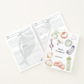 食べ物イラストレーションパーソナライズされたママのレシピ本 ノートブック (内部)