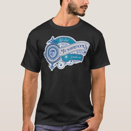 食べ物キノコとマッシュルーム Tシャツ (正面)