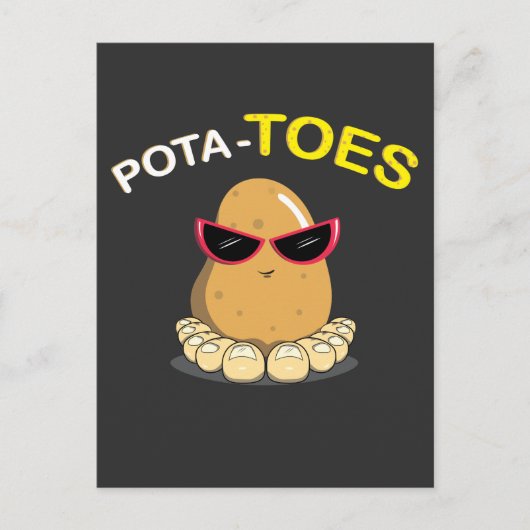 食べ物プリンのろま野菜のつま先 ポストカード (正面)