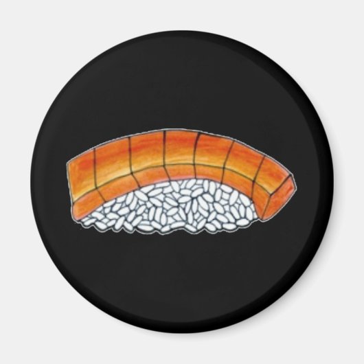 食べ物マグネットつきニギリ日本のサケ寿司 マグネット (正面)