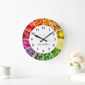 食べ物レインボー時計 – 健康食べ物な果物と野菜 ラージ壁時計 (ホーム)