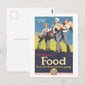 「食べ物保：家庭行く」 WWIはがき ポストカード (正面/裏面)