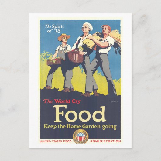 「食べ物保：家庭行く」 WWIはがき ポストカード (正面)