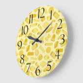 食べ物好きイタリアンのピザレストランパスタシェフ ラージ壁時計 (傾斜)