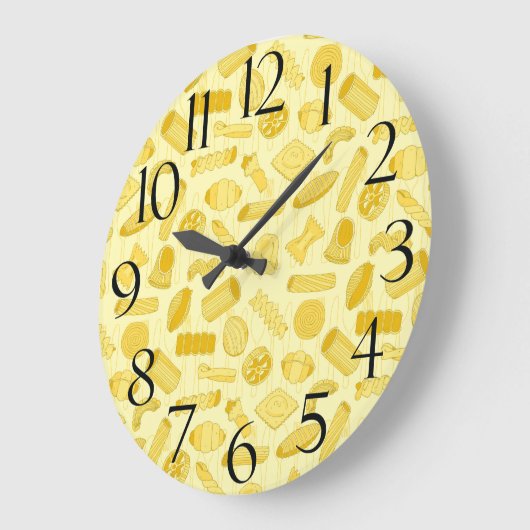 食べ物好きイタリアンのピザレストランパスタシェフ ラージ壁時計 (傾斜)