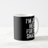 食べ物好き食べ物を食べにおもしろい来たばかりだ コーヒーマグカップ (正面右)