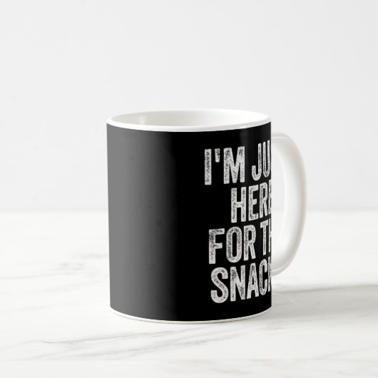 食べ物好き食べ物を食べにおもしろい来たばかりだ コーヒーマグカップ (正面右)