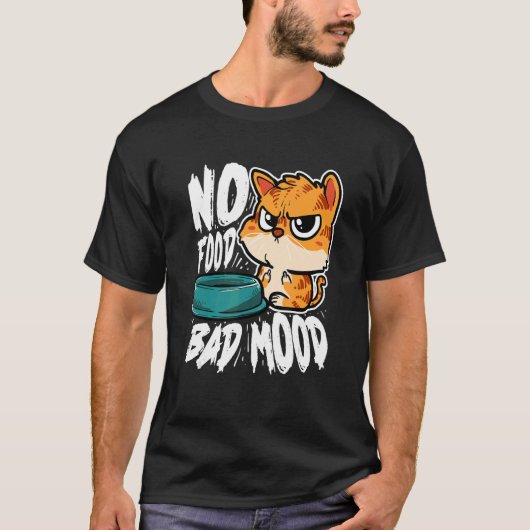食べ物嫌いムード猫 Tシャツ (正面)