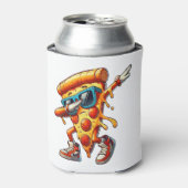 食べ物愛好家のためのダビングピザスライスおもしろいグラフィックティー 缶クーラー (缶正面)