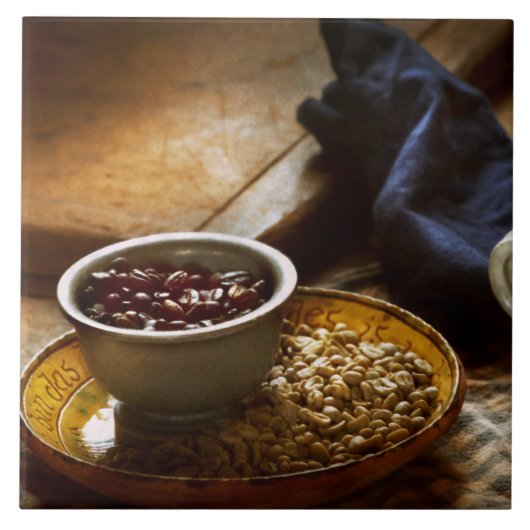 食べ物 – コーヒー – 焼きたて タイル (正面)