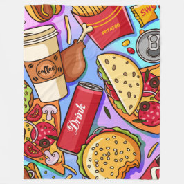 食べ物 フリースブランケット