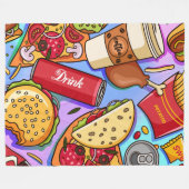 食べ物 フリースブランケット (正面(横))