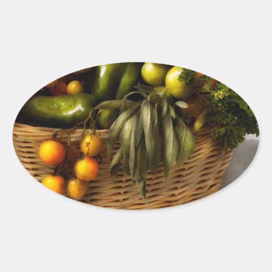 食べ物 – ベギー – セージアドバイス 楕円形シール (正面)