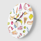食べ物 ラージ壁時計 (傾斜)