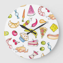 食べ物 ラージ壁時計