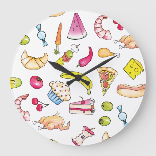 食べ物 ラージ壁時計 (正面)