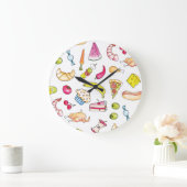 食べ物 ラージ壁時計 (ホーム)