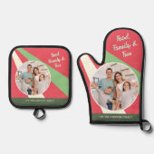 食べ物、家族、おもしろいの抽象芸術モダン写真 鍋つかみ&鍋敷きセット (正面)