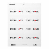 食べ物=愛 ラベル (フルシート)
