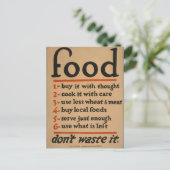 食べ物、無駄にしない – ヴィンテージ戦争ポスター ポストカード (スタンド正面)