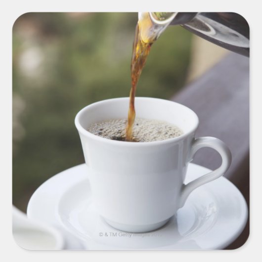 食べ物，飲食物，コーヒー，注ぐ，カラフ， スクエアシール (正面)