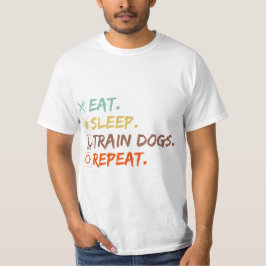 食べ犬の訓練を繰り返すおもしろい Tシャツ