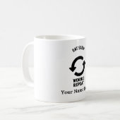 食べ眠りの言葉を繰り返す コーヒーマグカップ (正面左)