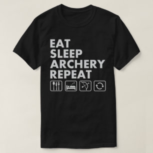 食べ眠りアーチェリーおもしろい射手 Tシャツ