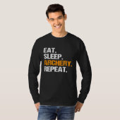 食べ眠りアーチェリーリピーター Tシャツ (正面フル)