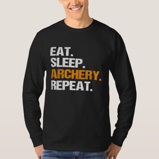食べ眠りアーチェリーリピーター Tシャツ (正面)