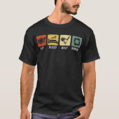 食べ眠りゴルフ反復ゴルファーおもしろいゴルフ Tシャツ (正面)
