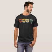食べ眠りゴルフ反復ゴルファーおもしろいゴルフ Tシャツ (正面フル)