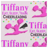 食べ眠りチアリーダーパーソナライズされた布 ファブリック (クローズアップ)