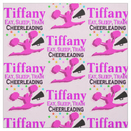 食べ眠りチアリーダーパーソナライズされた布 ファブリック