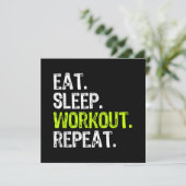 食べ眠りトレーニングおもしろいリピートトレーニングジムギフト 招待状 (スタンド正面)