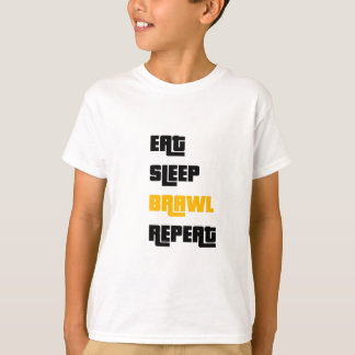 食べ眠り乱闘の繰り返し Tシャツ