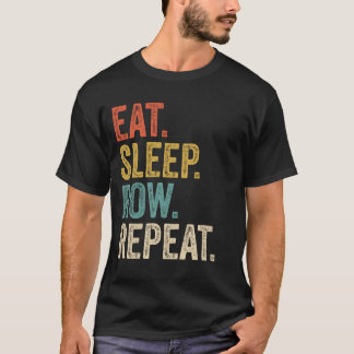 食べ眠り列リポおもしろいート漕ぎ漕ぎオール Tシャツ