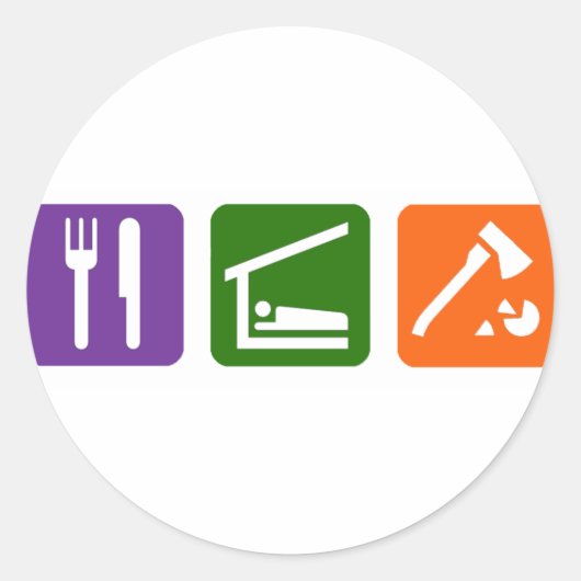 食べ眠り木材 ラウンドシール (正面)