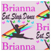 食べ眠り踊パーソナライズされたりバレリナ織物 ファブリック (クローズアップ)