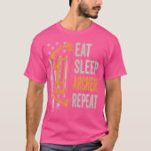 食べ眠るアーチェリーおもしろいリピートBow Usa Wo (Back) Tシャツ (正面)