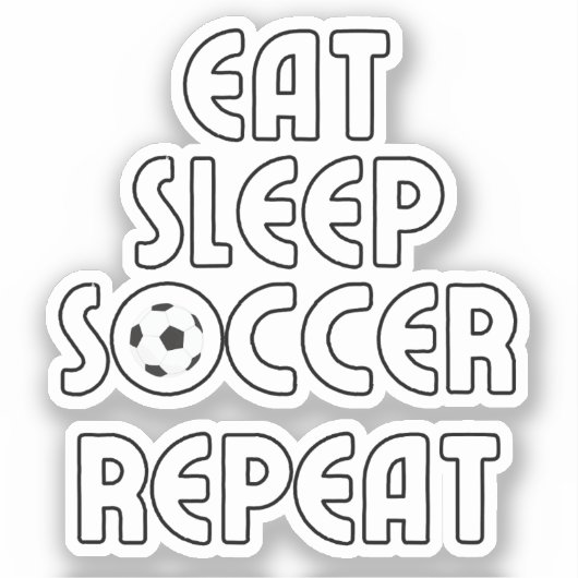 食べ眠るサッカー シール (正面)