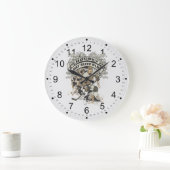 食べ眠るホッケー遊 ラージ壁時計 (ホーム)