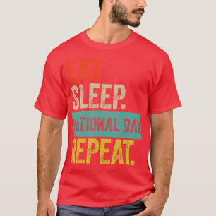 食べ眠る国民昼繰り返しレトロヴィンテージ Tシャツ