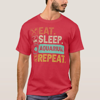 食べ眠る水族館が鳥好おもしろいきを繰り返す Tシャツ